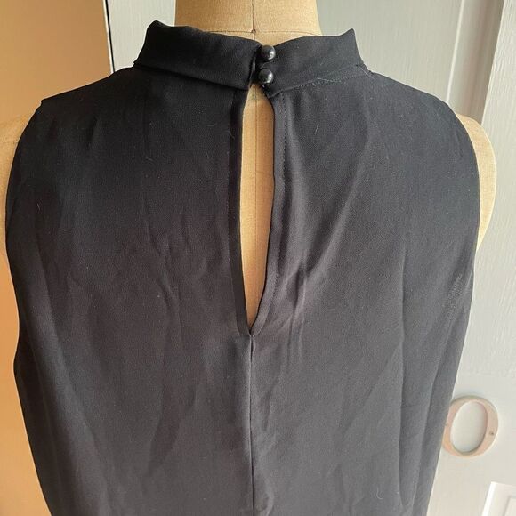 MAETTE | black sleeveless polyester keyhole back blouse M - Picture 6 of 9